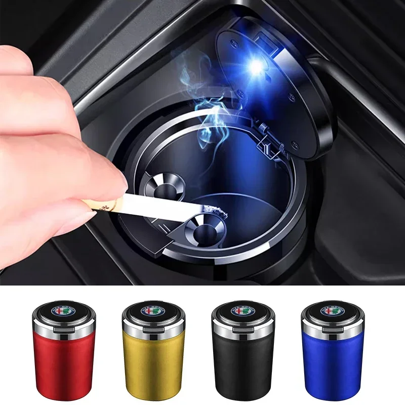 Premium Car Ashtray Cup with Lid and LED Light