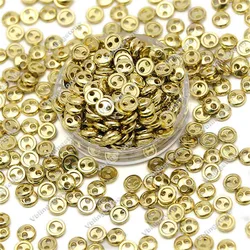 Assorted Metal Buttons - 100pcs Mini Round Sew - On Buttons for Crafting and Handmade Accessories (Gold)