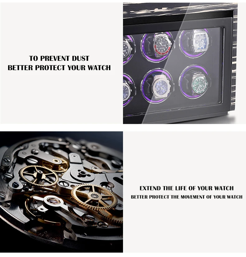 Sf8c46806c7cd4c43be81999e1eef2759Z Luxury 4 Slot Mechanical Watch Winder Automatic Winding Wood Watch Storage Box Safe With Touch Control and LED Light Jewelry Box