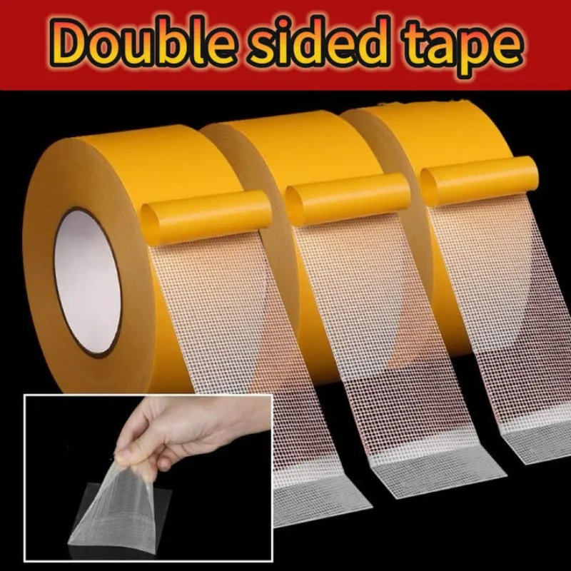 Ultra-Durable Mesh Double-Sided Tape - High-Temperature, Waterproof, Strong Adhesive for Carpets & Home Repair