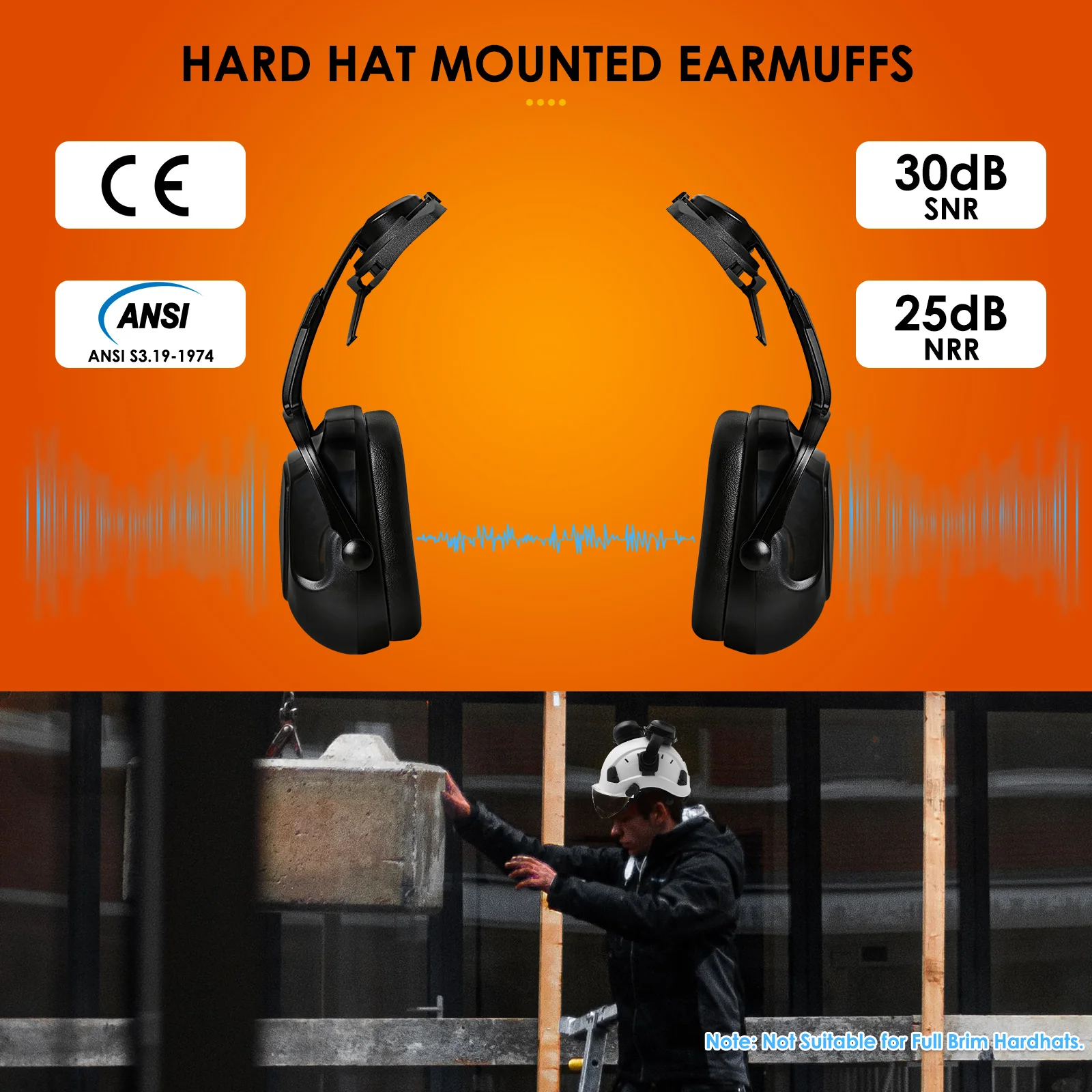 CE Hanging Type Earmuffs for Aolamegs Safety Helmet Construction Railway  Noise-proof Ear Protector Mine Traffic Working Ear Muff AliExpress
