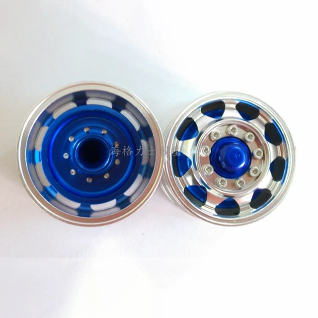 Aluminum Alloy RC Car Wheel Rims – 7-Spoke Rear Wheels For 1/14 Scale Tractor Truck Upgrades & Accessories