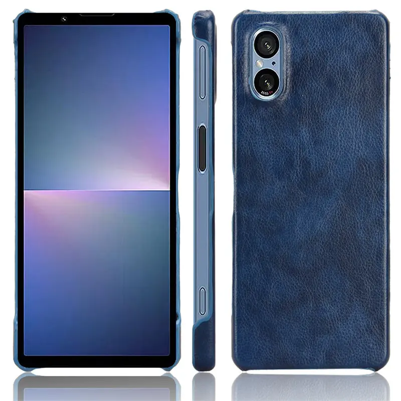 

For Sony Xperia 5 V XQ-DE54 Case PU Leather Skin Shockproof Hard Back Cover Matte Phone Case for Sony Xperia 5 V 5V 5G XQ-DE54