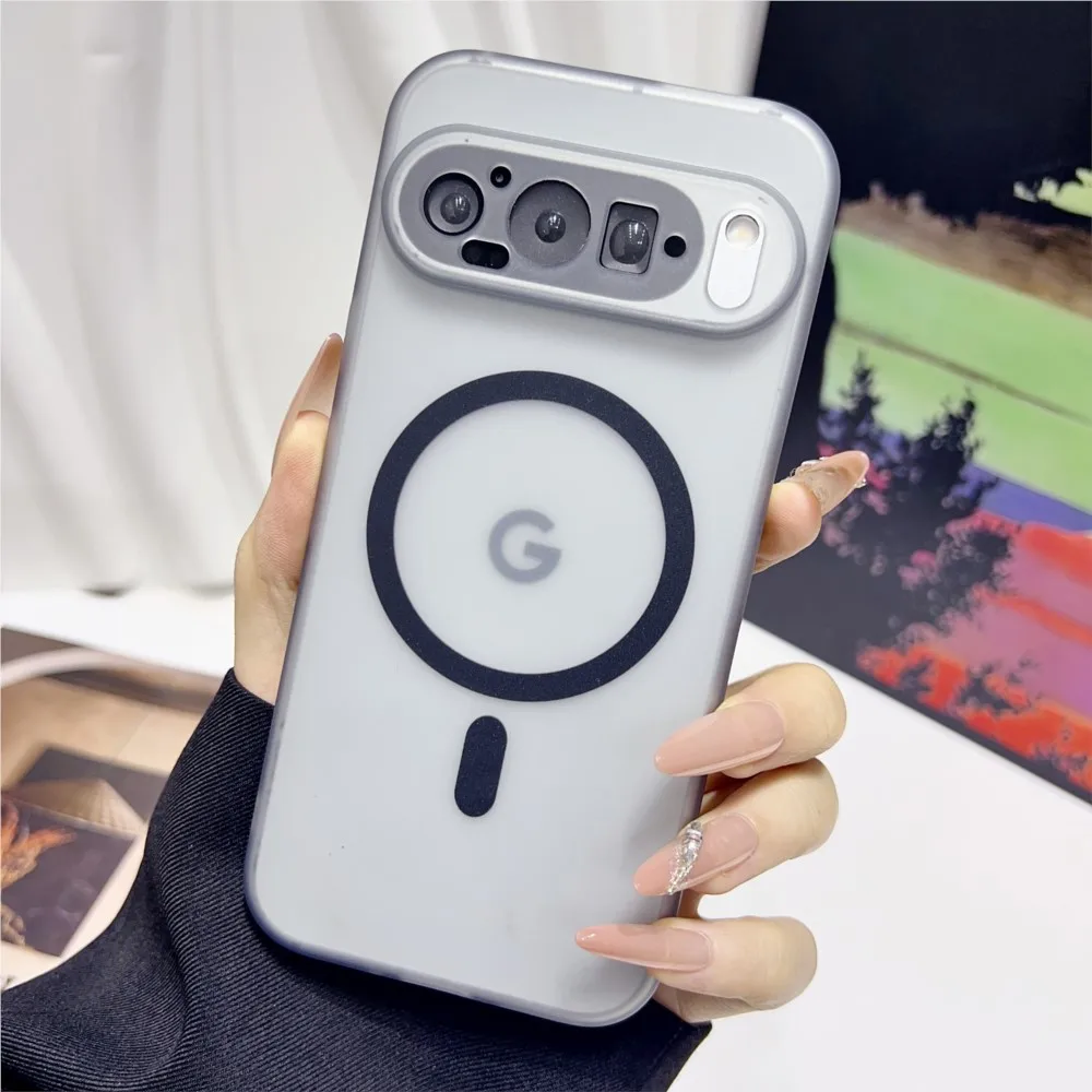 Luxury Translucent Matte Magnetic Case with Wireless Charging Capability - Candy Color Slim Cover