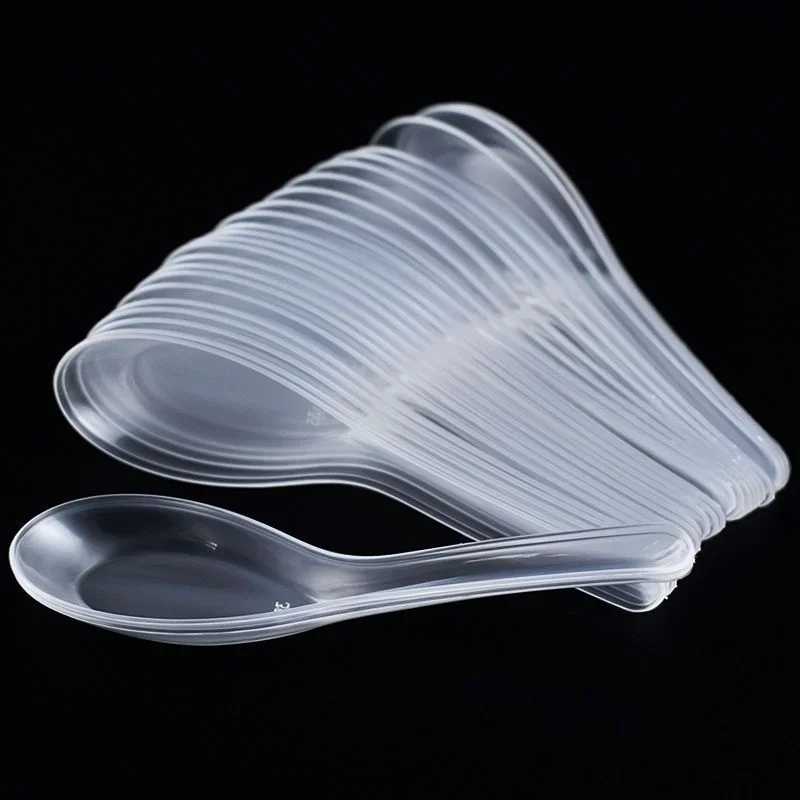 Disposable Dessert Spoons 60pcs Home Kitchen Clear mini Plastic Disposable Soup Spoons Tool For Jelly Ice Cream Dessert Appetizer
