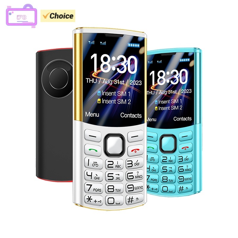 Mini i78(H11) 4G Button Mobile Phone 1.77inch Dual SIM LED Flashlight Voice King Loudspeaker Type-C Multimedia Feature Phone