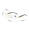 High Quality Anti Blue Light Reading Glasses Luxury Crystal Len Frameless Presbyopic Eyeglasses Unisex Optical Far Sight Eyewear 6