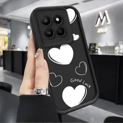 Luxury Black Floral Love Heart Silicone Phone Case - Soft Protective Bumper Cover for Honor X9D 5G (BK - JGK1021)