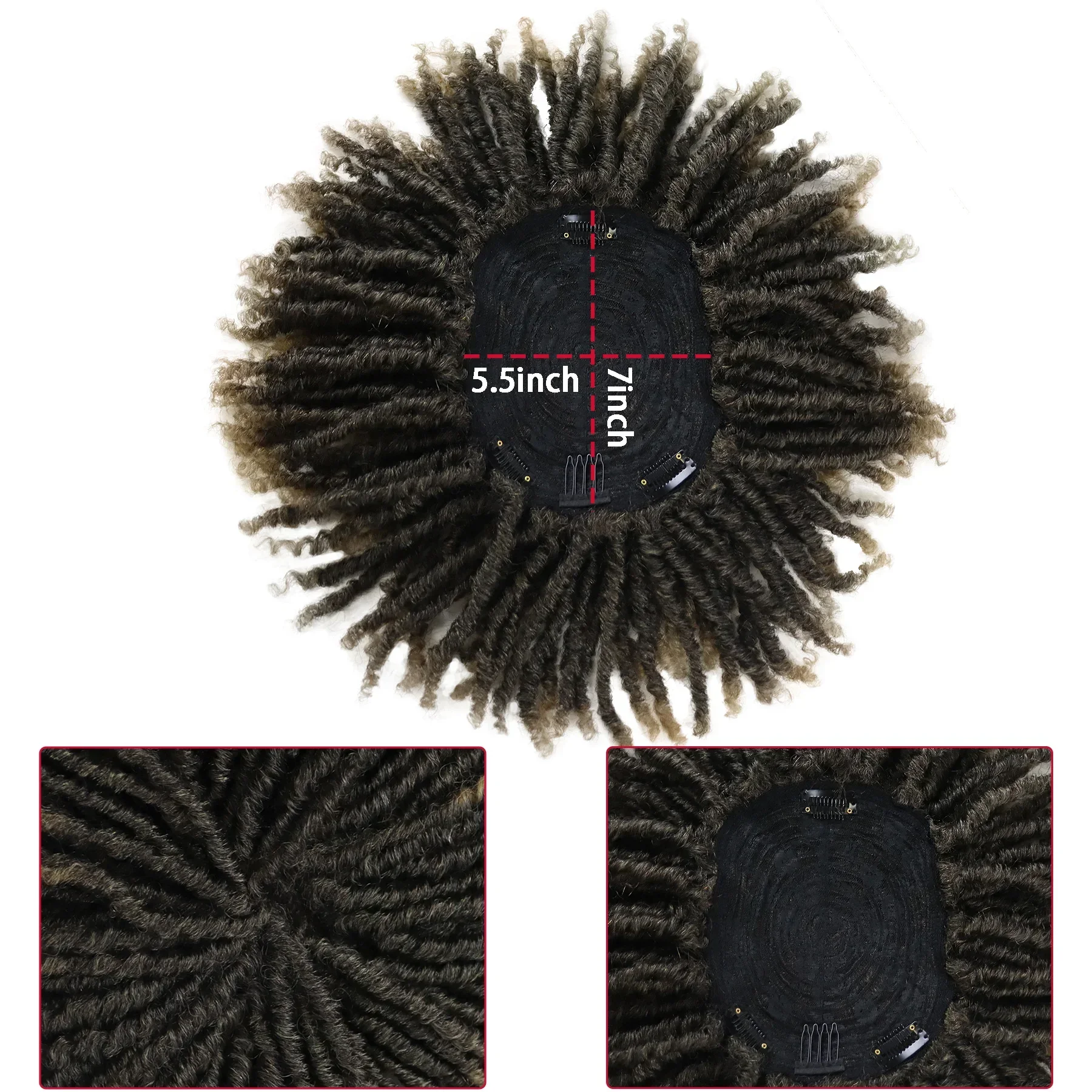 新品#ハンドメイドハーフウイッグ1114 6 インチショートドレッドヘアウィッグ合成編組ハーフウィッグ