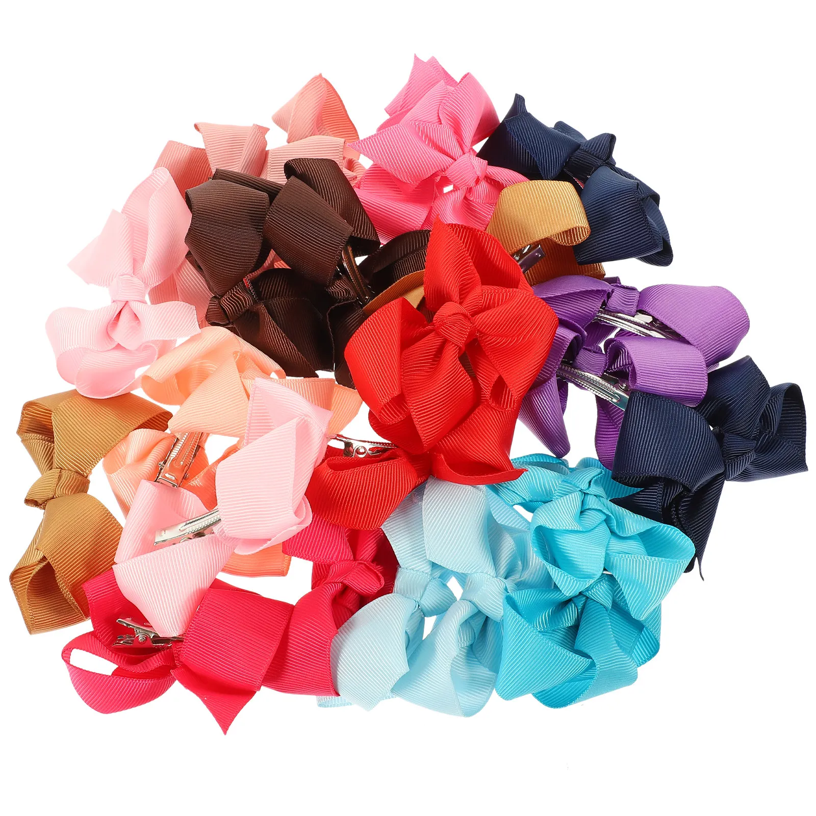 24Pcs 소녀 Bowknot 머리핀 어린 소녀들을위한 다채로운 머리 리본 편안한 어린이 헤어 클립 생일 크리스마스를위한 완벽한 선물