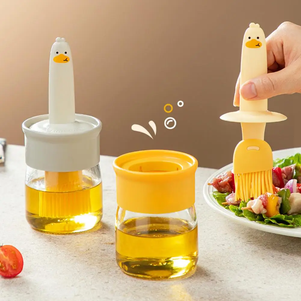 

Household Oil Pot Easy Dipping Food Grade Evenly Smeared Applying Grease Silicone Integrated Design Barbecue Brush BBQ Kitchen