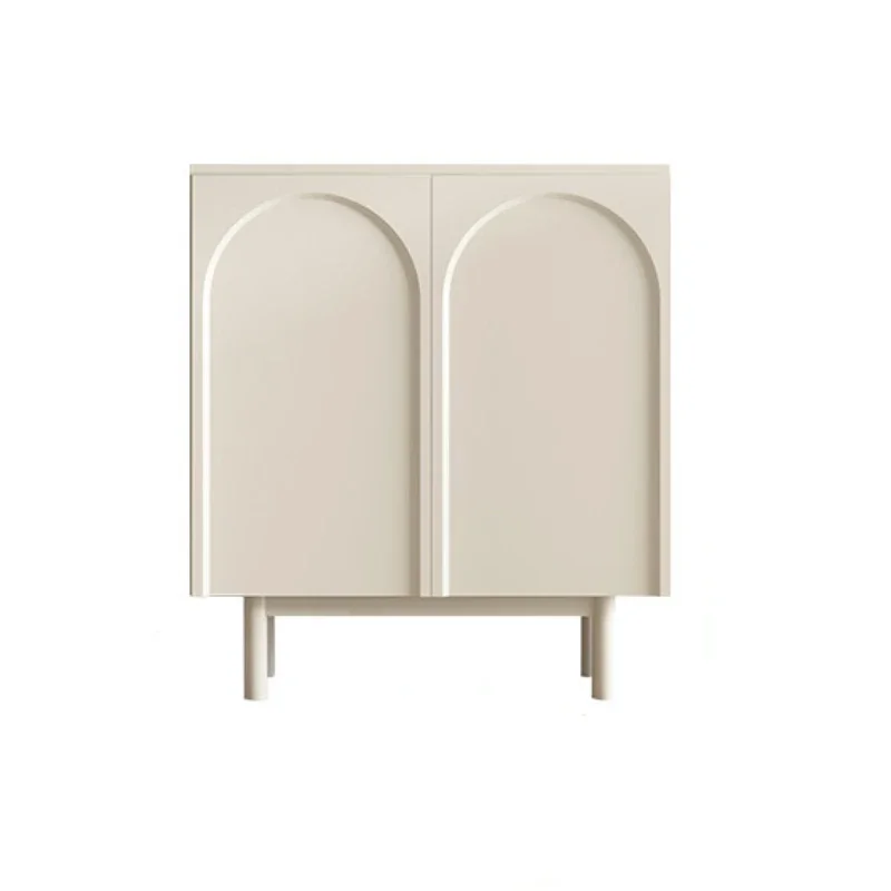 

French cream sideboard, solid wood tea, entrance hallway, modern and simple, wall-to-wall storage cabinet