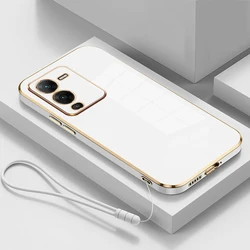 Luxury Square Plating Shockproof Phone Case with Enhanced Protection for vivo IQOO 9T (Gs6D White)