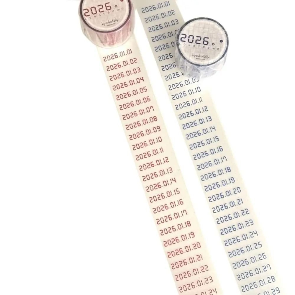 창의적인 반복되지 않는 2026 날짜 스티커 접착 테이프 2026 날짜 전자 날짜 테이프 스티커 날짜 와시 테이프 플래너