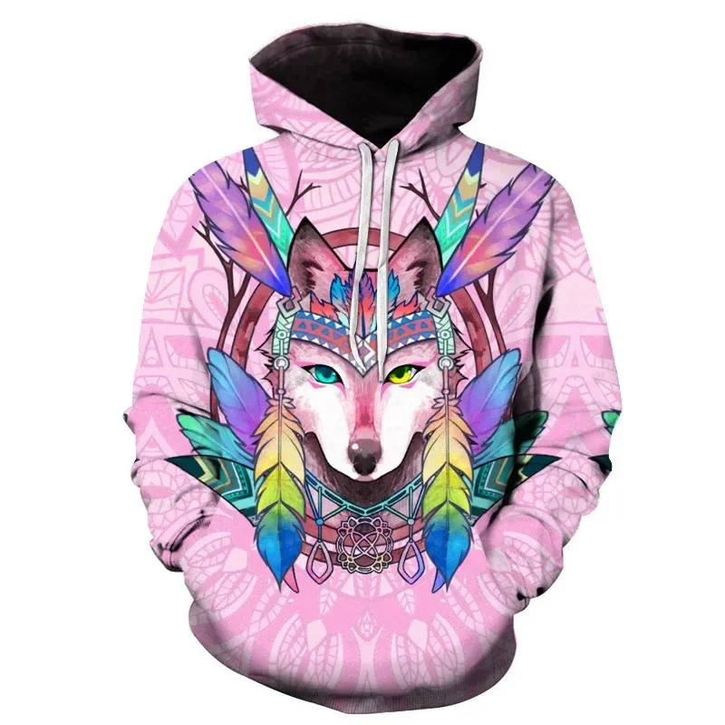thumbnail image 1 of Sudadera con capucha de moda para hombre nueva con estampado 3D de lobo aullador, jersey de moda urbana de manga larga, ropa deportiva popular de hip hop, 1 of 5