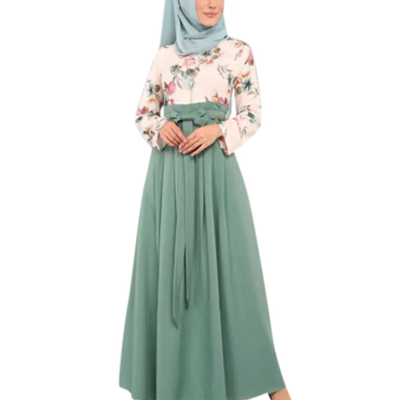 

New Women's Ethnic Dress Stitching Printing Clothes for Worship Service Malay Clothing