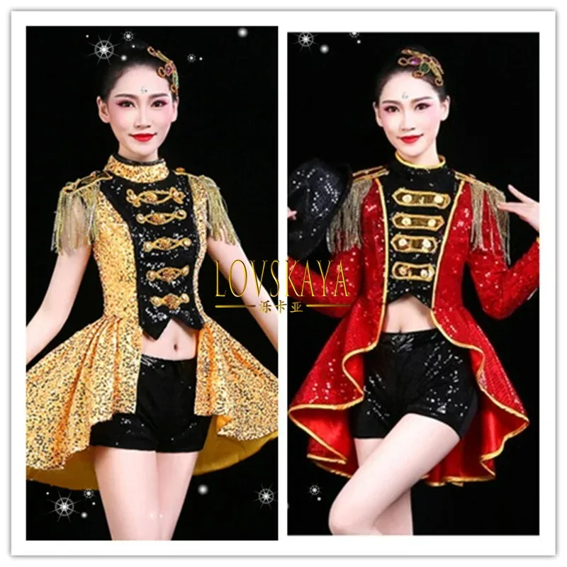 

jazz dance performance clothing stage costume red tassels bikini costumes singer sexy party