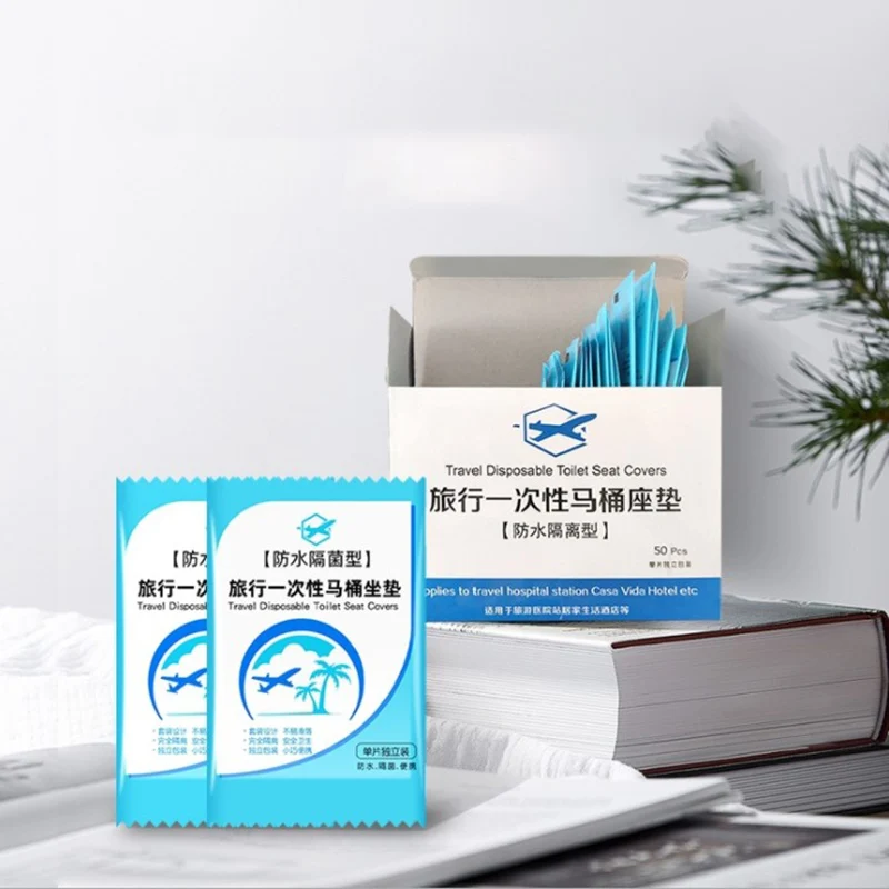 

50Pcs Disposable Toilet Seat Cover Mat Portable 100% Waterproof Safety