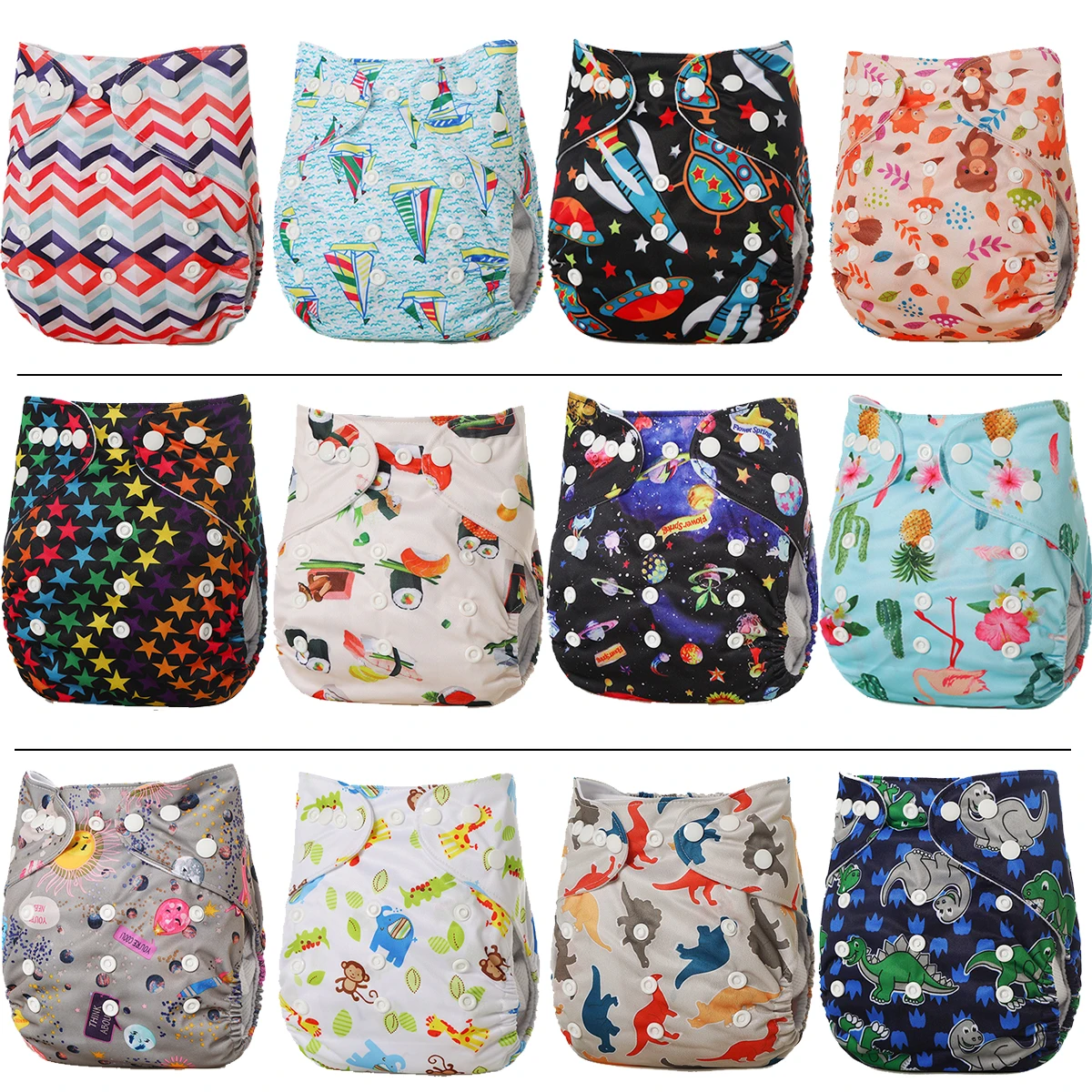 Adjustable and Reusable Waterproof Nappy Cloth Diaper for Toddler 0