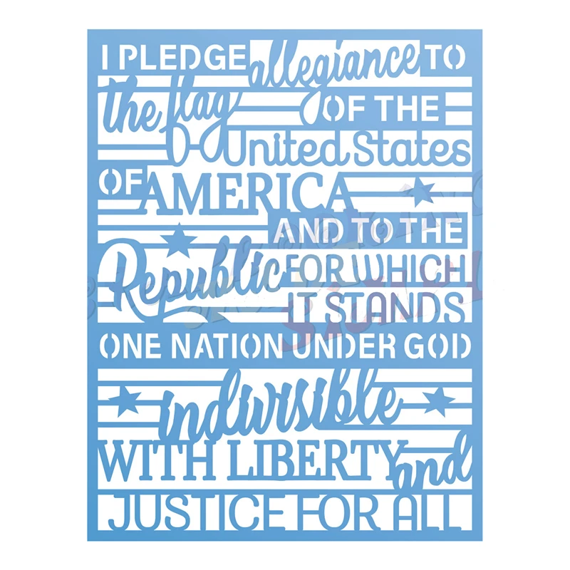 

2022 New Metal Cutting Dies Pledge Allegiance Background Scrapbooking for Paper Making Frame Card Craft Supplies No Stamps