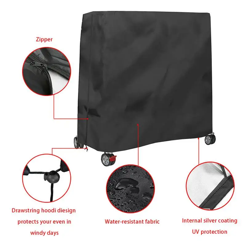 Heavy Duty Waterproof Dustproof Table Tennis Cover 420D Oxford Cloth Indoor/Outdoor PingPong Table Storage Covers Accessories 3