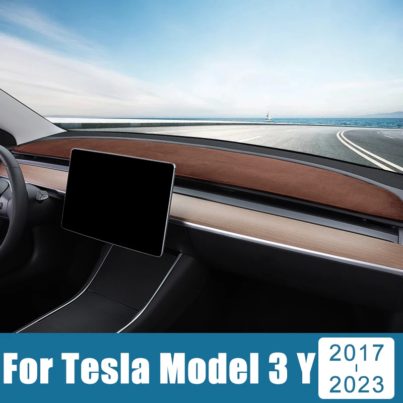 

For Tesla Model 3 Y 2017 2018 2019 2020 2021 2022 2023 Car Dashboard Cover Avoid Light Pad Sun Shade Anti-UV Carpet Non-Slip Mat