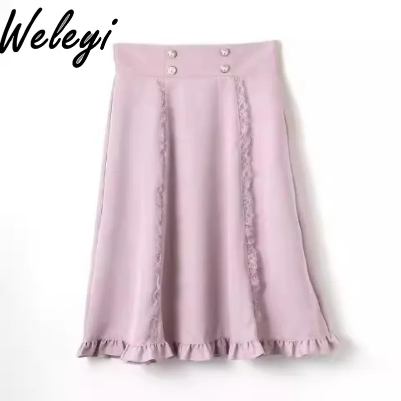 Blue Mine Series Kawaii Lolita Plus Size Skirt Japanese Women's Spring and Autumn Sweet All Matching A Line Faldas Para Mujeres