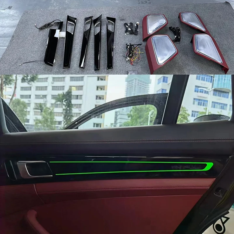 

Для Porsche panamera 971 сменсветильник 7 цветов окружающий свет интерьерный атмосферный свет 4 двери динамик лампа 2017-2021