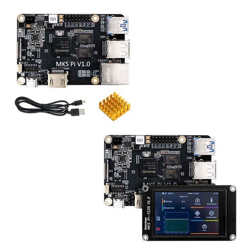 

Контроллер материнской платы MKS PI KLIPPER, 64 бита SOC бортовой Klipperscreen для Voron, совместимый с Raspberry Pi