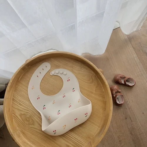부드러운 실리콘 방수 아기 턱받이, 인스타그램 스타일, 귀여운 패턴 인쇄, 아기 수유 용품, 어린이 소녀 소년 유아 조절식 턱받이 3