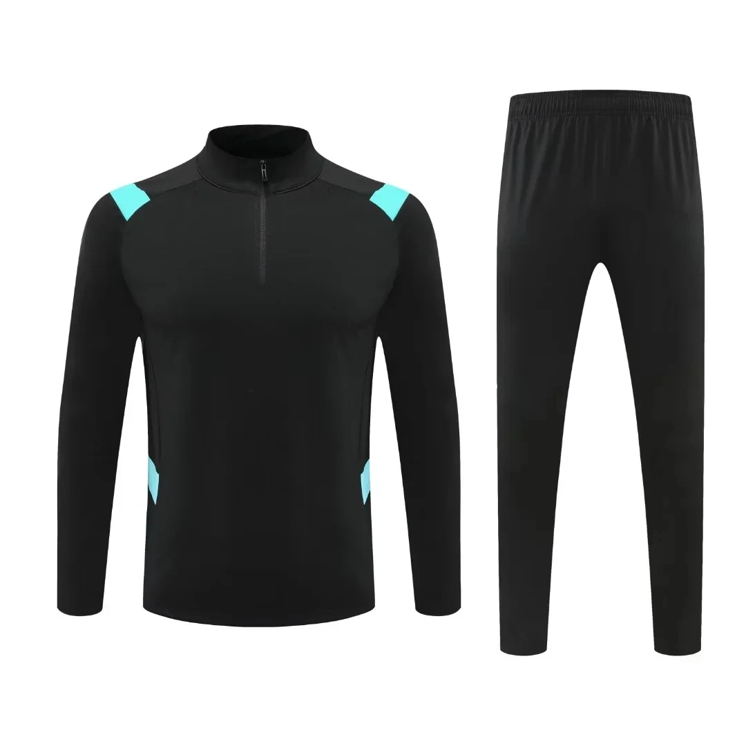 Adults Soccer Tracksuit Winter Men's Long Sleeves Training Suit Warm Up Soccer Training Sportswear