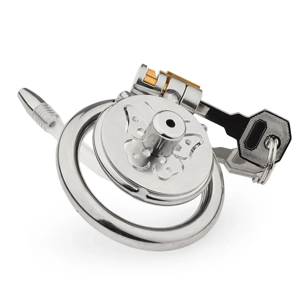 Penis Chastity Cage Chastity Lock Sex Toy Chastity Cage Accessory Upgraded CB Lock Cock Cage Chastity Cage Longterm for Male Men Urethral Extreme Toys for Man Small Flat Masturbation Bdsm