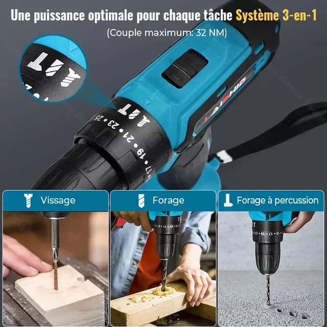 28V Cordless Impact Drill High-power Rechargeable Electric Drill Lithium  Battery 1350rpm Speed Multifunctional Screwdriver - AliExpress