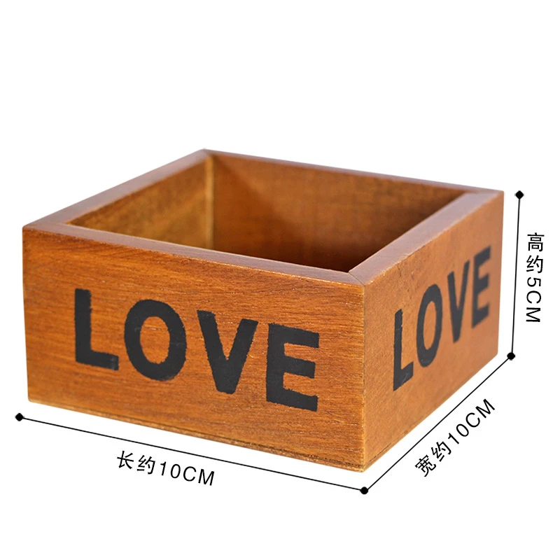 Rustic Vintage Wooden Flowerpot for Home and Garden Decor