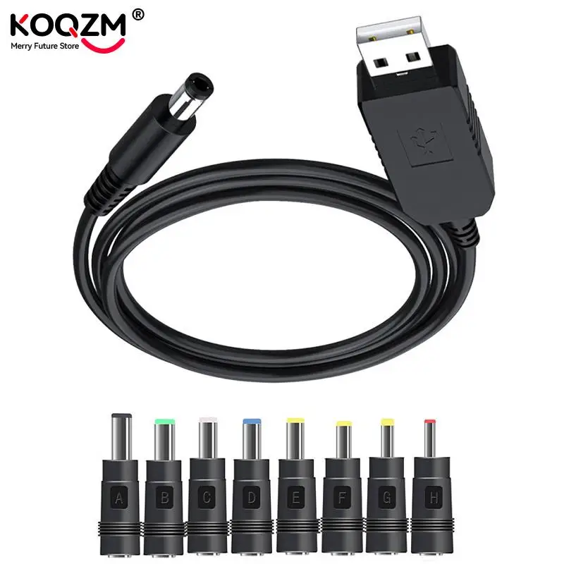 USB to DC 전원 케이블, USB to DC 잭 충전 케이블, 와이파이 라우터 미니 선풍기 스피커용, 5V to 9V ...