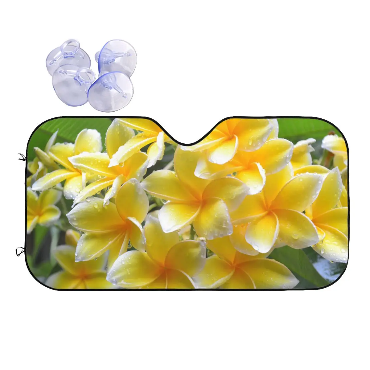 

Yellow Windshield Sunshade Plumeria Flower Awesome Car Front Window Visor Car Window Windscreen Cover Ice Shield Dust Protection