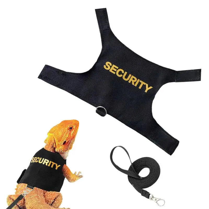 Lizard Leashes Bearded Dragon Adjustable Comfortable Leopard Gecko Leashes 4.76ft Reptile Harness Pet Safety Belt Vest Anti-Loss