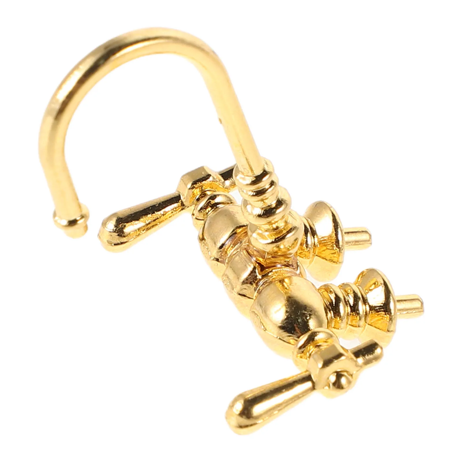 미니어처 욕실 액세서리 1:12 스케일 빈티지 금속 믹서 탭 농가풍 욕조 장면 장식 사실적인 공예 수도꼭지