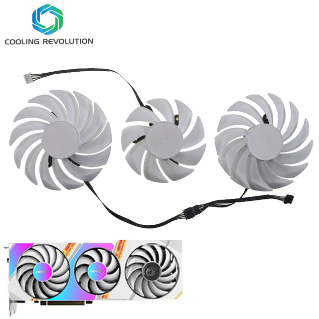Cooler Fan Replace For COLORFUL GeForce RTX 3080 3070 3060 Ti iGame Ultra OC White RTX3080 RTX3070 Graphics Card Fan