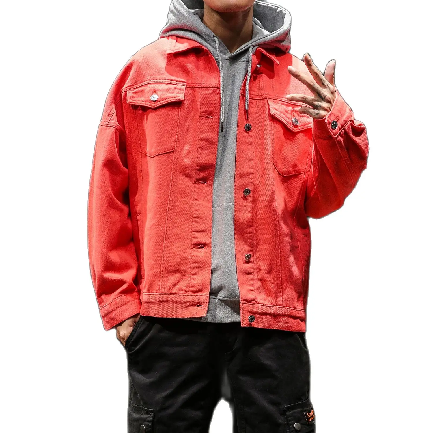 

Men's Casual Denim New Japanese Large Size Coat Top