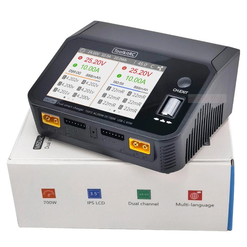 新しい ToolkitRC M6DAC デュアルチャンネルスマート Lipo