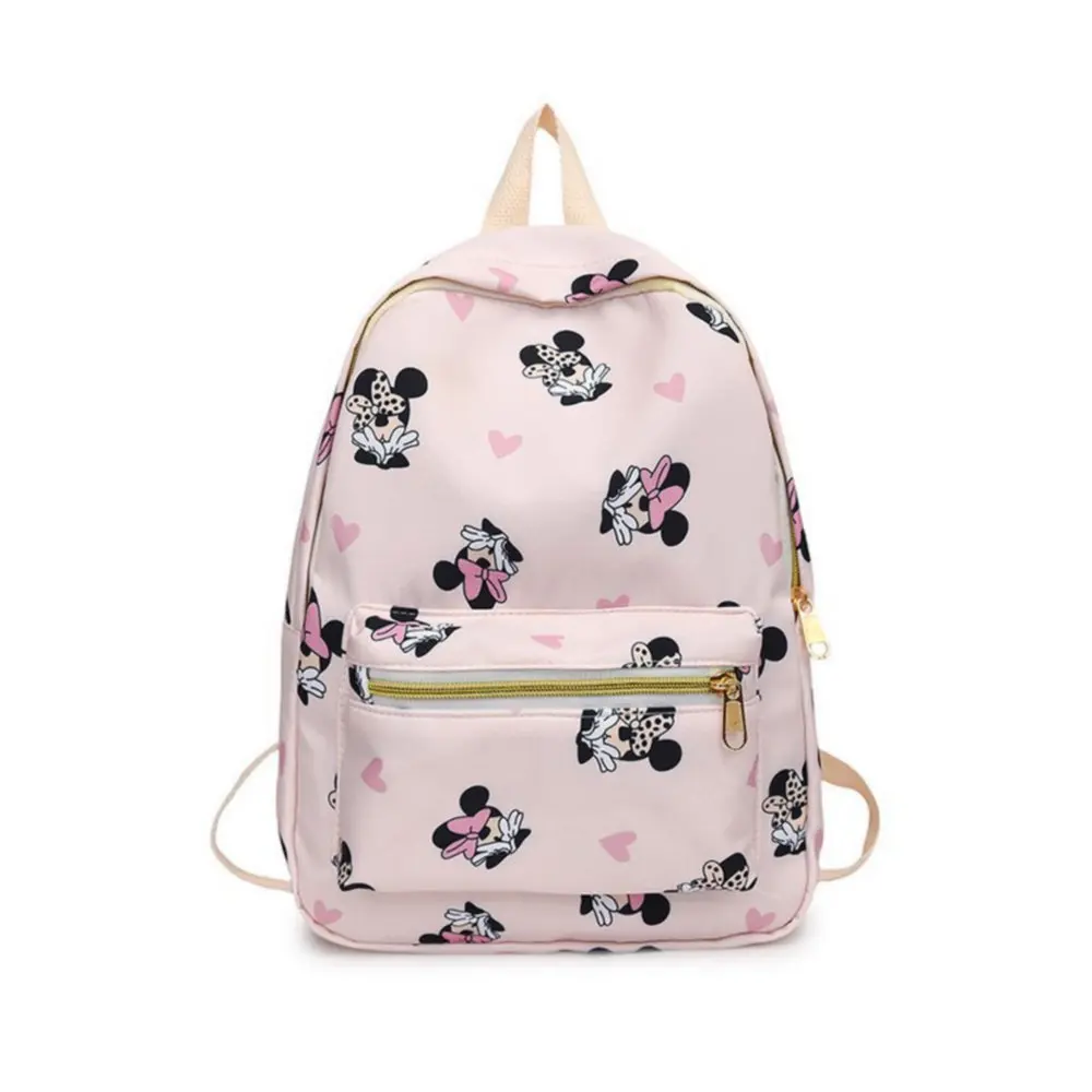 Disney Cute Mickey and Minnie Children's Backpack Girls Cartoon Print Large Capacity Book Storage Kindergarten Baby School Bag 6