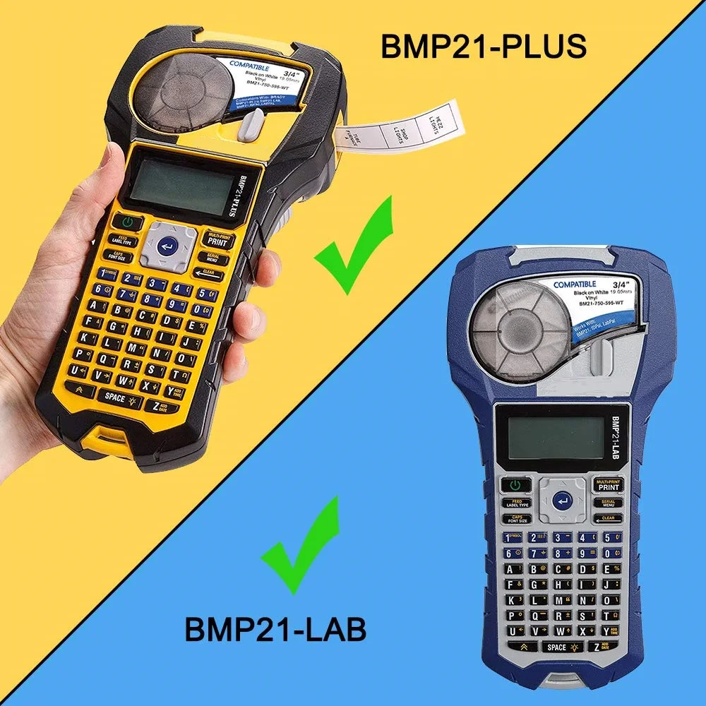 무료 샘플 열 인쇄 카트리지 리본, 브래디 M21-500-7425 BMP21 PLUS TapeTek 라벨 프린터 호환, 블랙 온 화이트