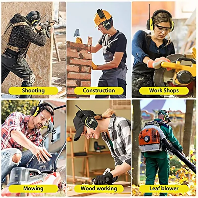 Noise Cancelling Headphones FM/AM/DAB Radio Noise Canceling Headphones NRR 30dB Suitable for Gardening/Factory/Hunting Hearing Protection Headphones