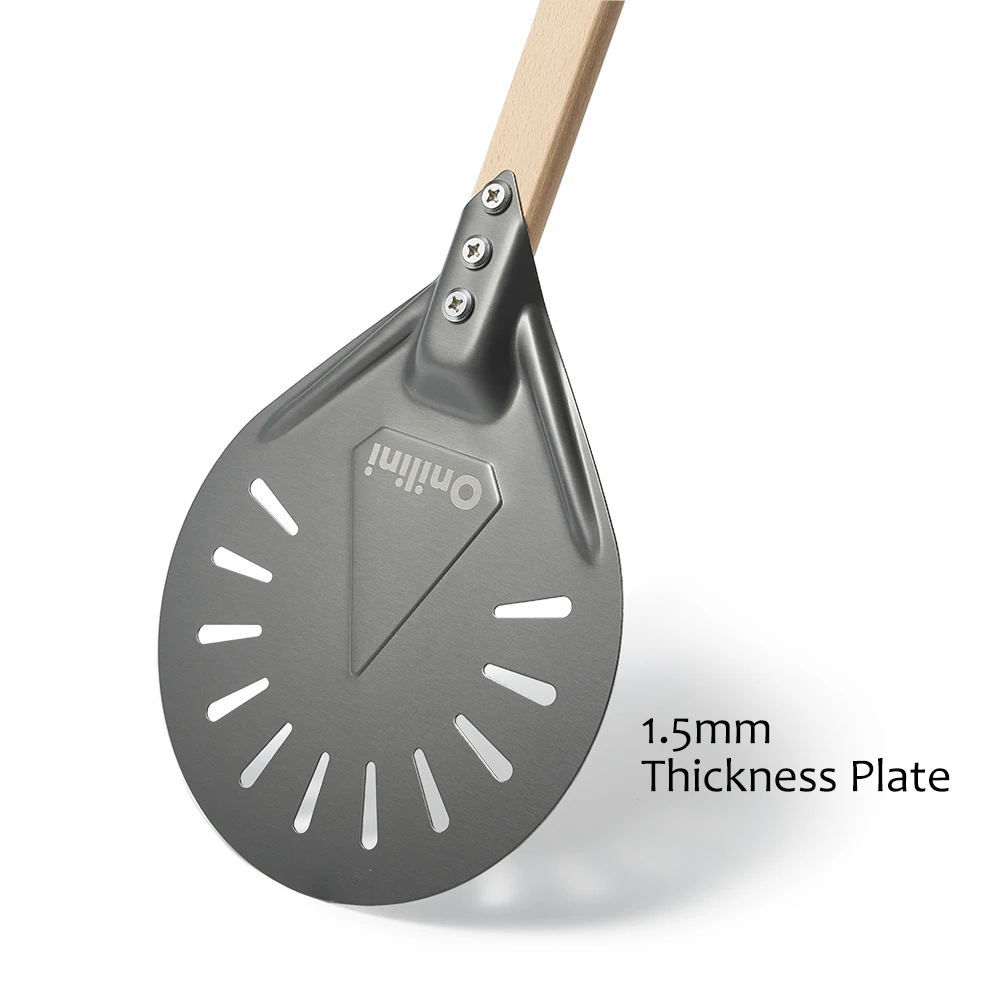 SHANGPEIXUAN 7/8/9 Inch Pizza Turning Peel Hard Anodized Pizza Shovel Aluminum Alloy Shovel Wood Handle Accessories