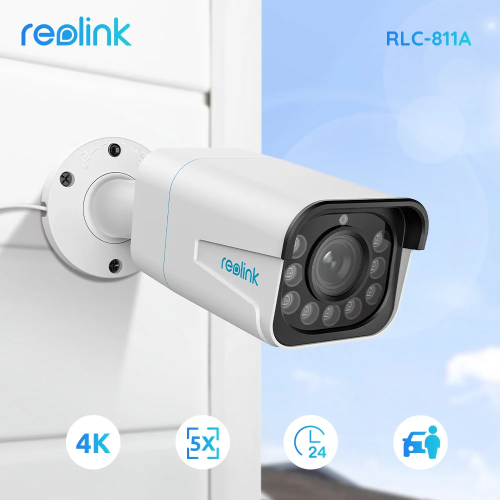 Reolink Smart 4K 8MP PoE Security Camera 5X Zoom 2-Way Audio IP Cam  Human/Car Detection Spotlight Surveillance Cameras RLC-811A - AliExpress