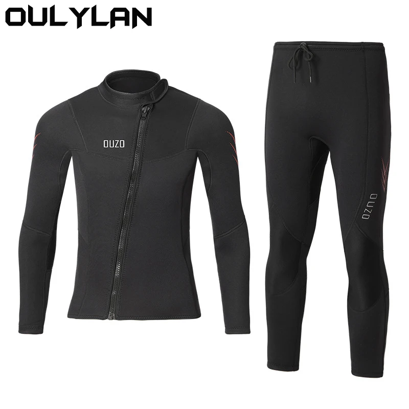 

Oulylan 3mm Men Wetsuit Neoprene Scuba Diving Suit Split Body Jacket -Pants Warm Spearfishing Swimwear Kayak Surfing Swimsuit