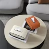 Light Luxury Paper Box High-end Living Room Creative Oval Leather Tissue Box Bedroom Desktop Napkin Storage Box Organization 4