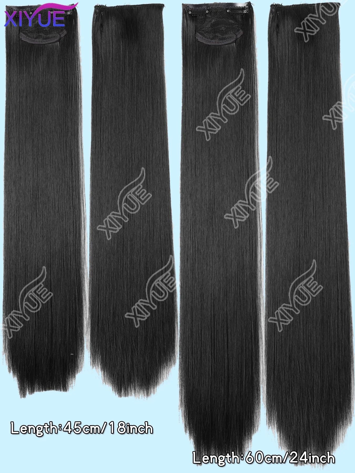 XIYUE Synthetic Wig Three-piece Long Straight Hair Fluffy Wig For Women With Long Hair Invisible Traceless Hair Extension Wig