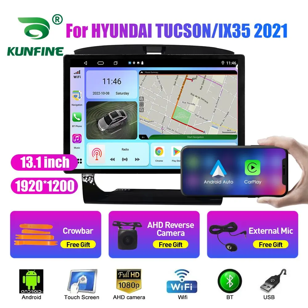 

13.1 inch Car Radio For HYUNDAI TUCSON IX35 2021 Car DVD GPS Navigation Stereo Carplay 2 Din Central Multimedia Android Auto